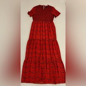 Zara Red and Black Flower Dress